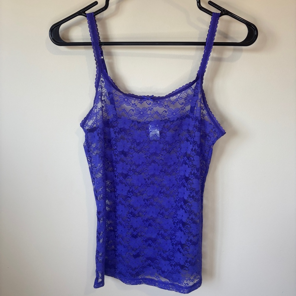 Platinum Lingerie Women’s Purple Lace Floral Fitted Camisole Party Rave Tank